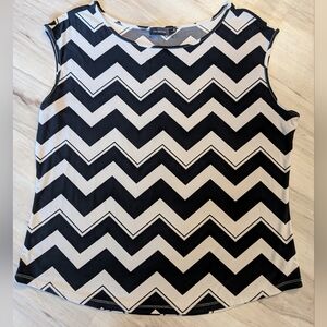 The Limited Black & White Chevron Sleeveless Top